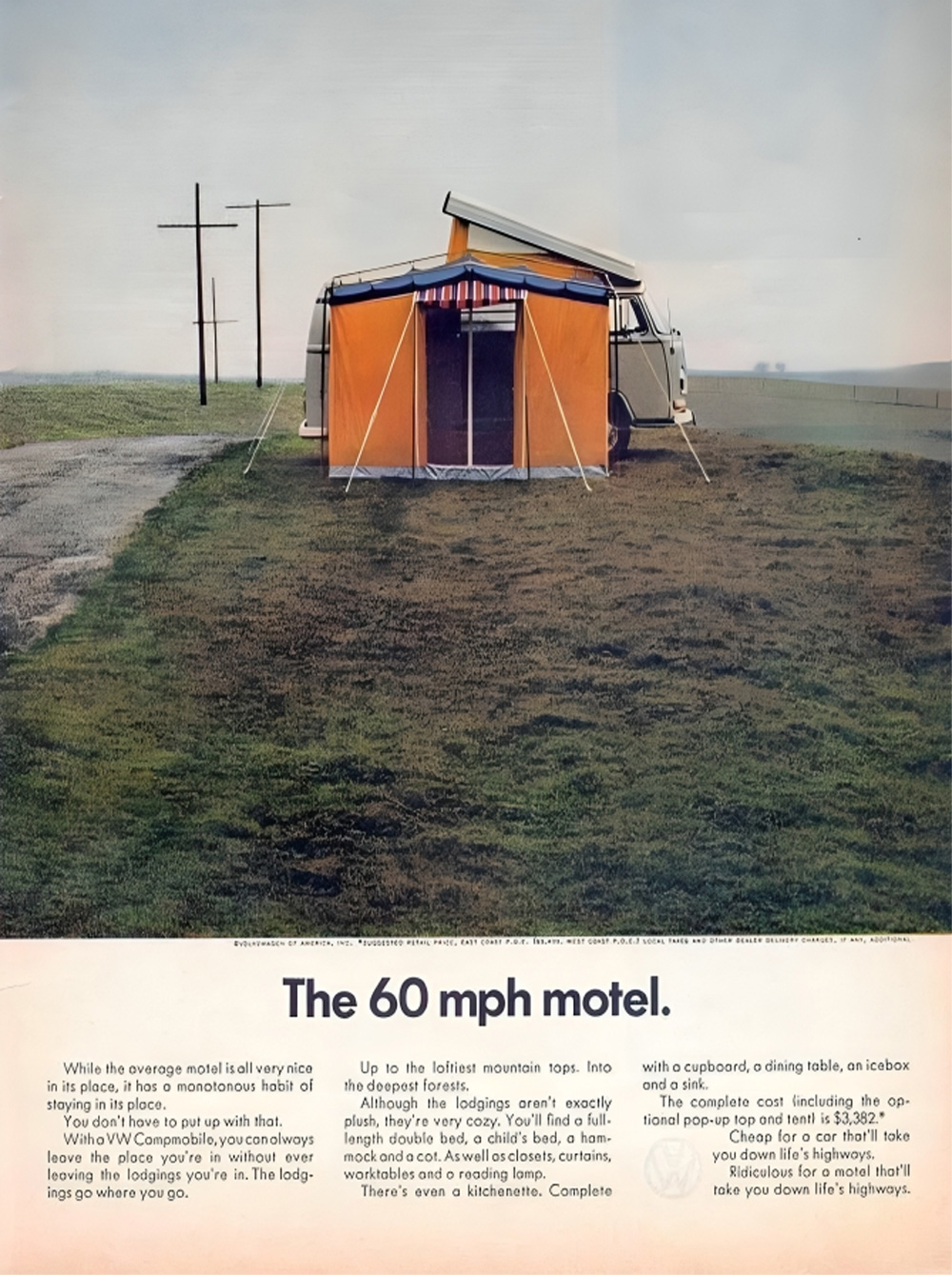 In 5 minutes it had better turn into a station wagon - Vintage VW ad