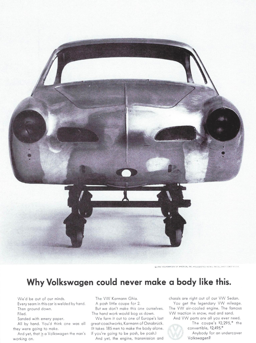 Why Volkswagen could never make a body like this - Vintage VW ad