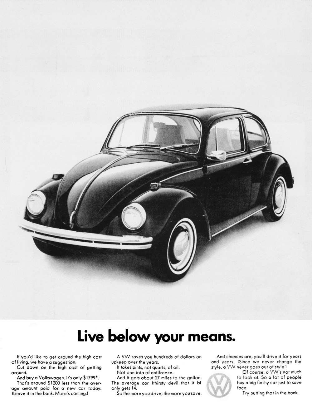 The Volkswagen for people who refuse to drive Volkswagens - Vintage VW ad