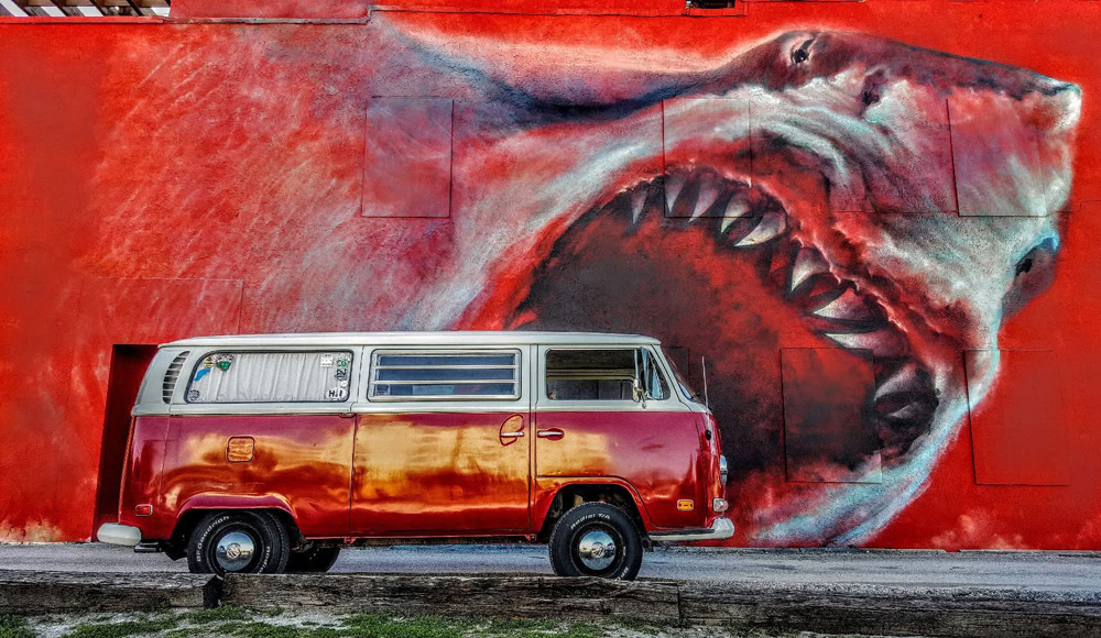 VW Bay Window by a mural
