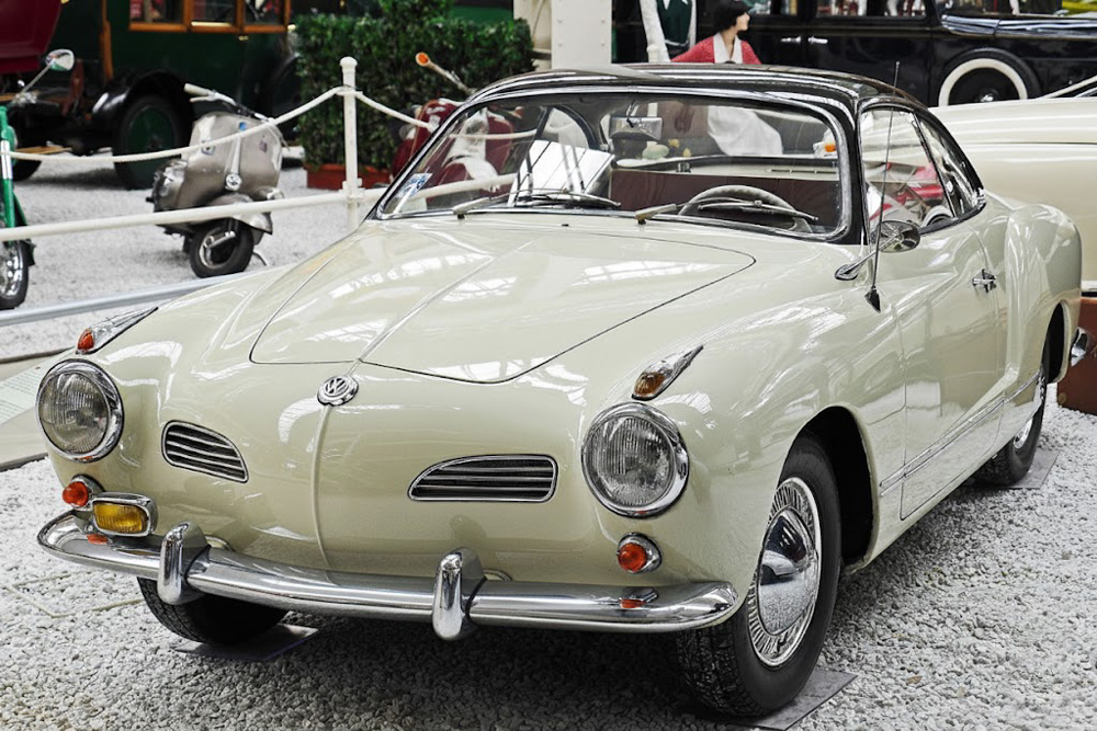 Vintage Volkswagen Type 14 front view showing chrome bumper guards and emblem