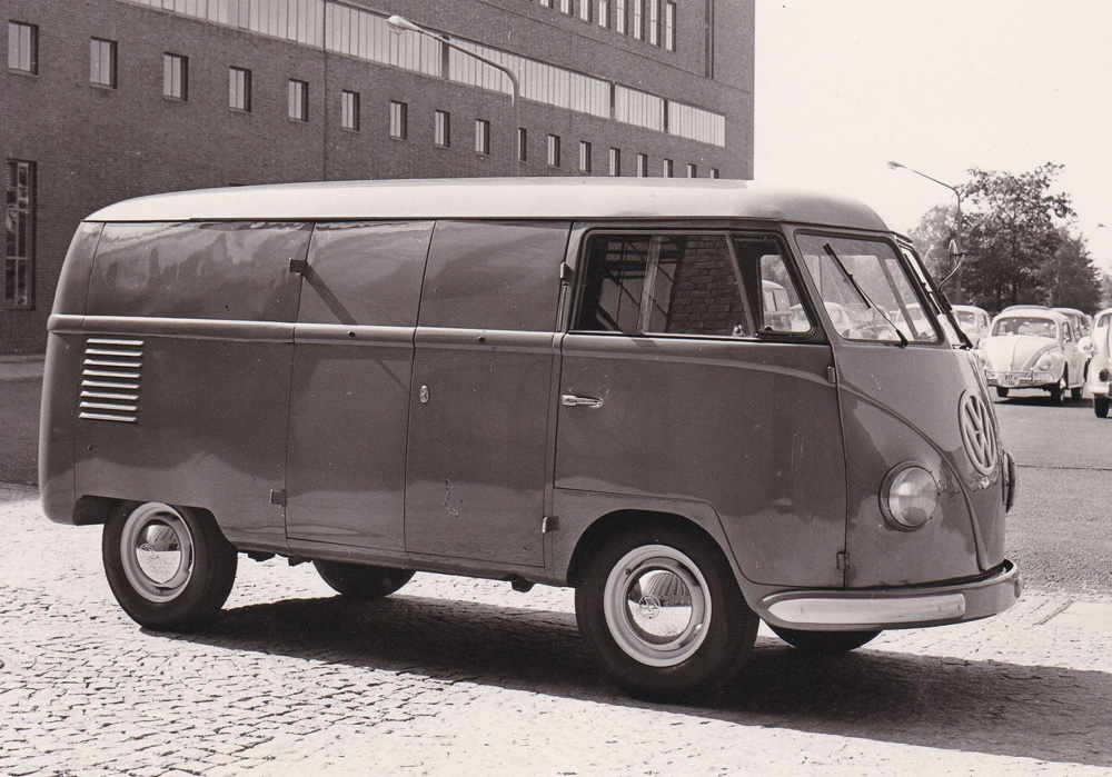 VW Samba Bus at VW factory