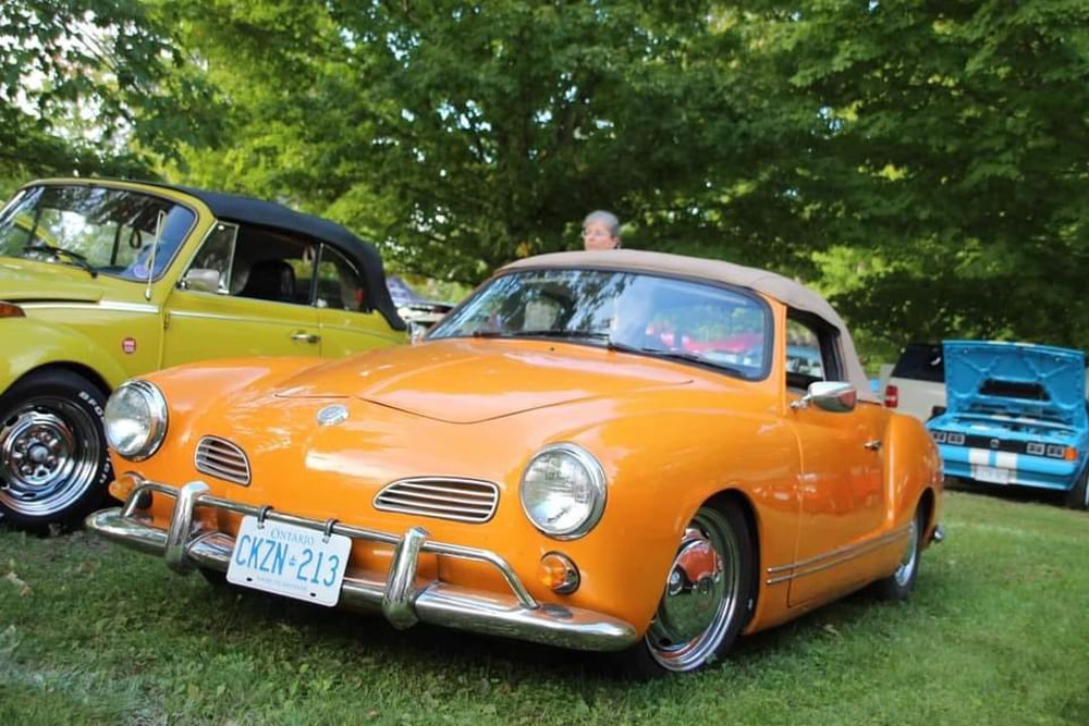 Orange Karmann Ghia wsa lowered to perfection
