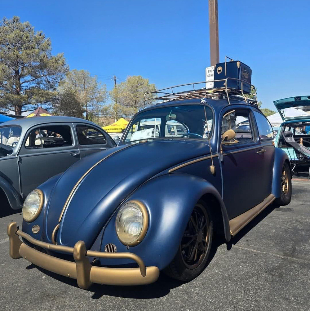Blue VW Bug in original condition