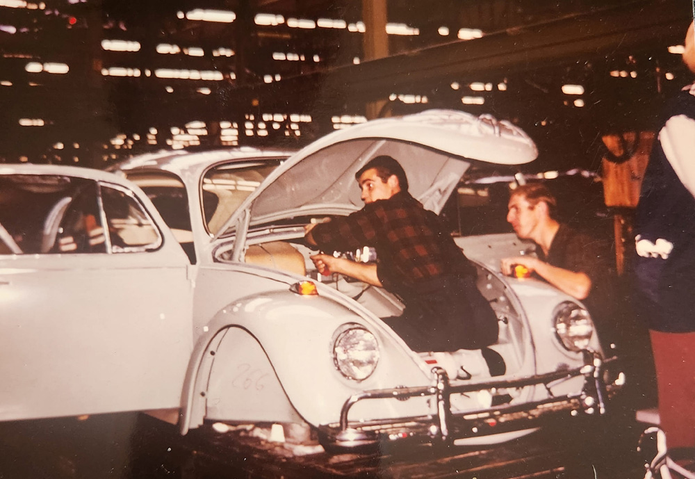 1967 
        VW Type 1 production line picture from the Volkswagen plant in Emden